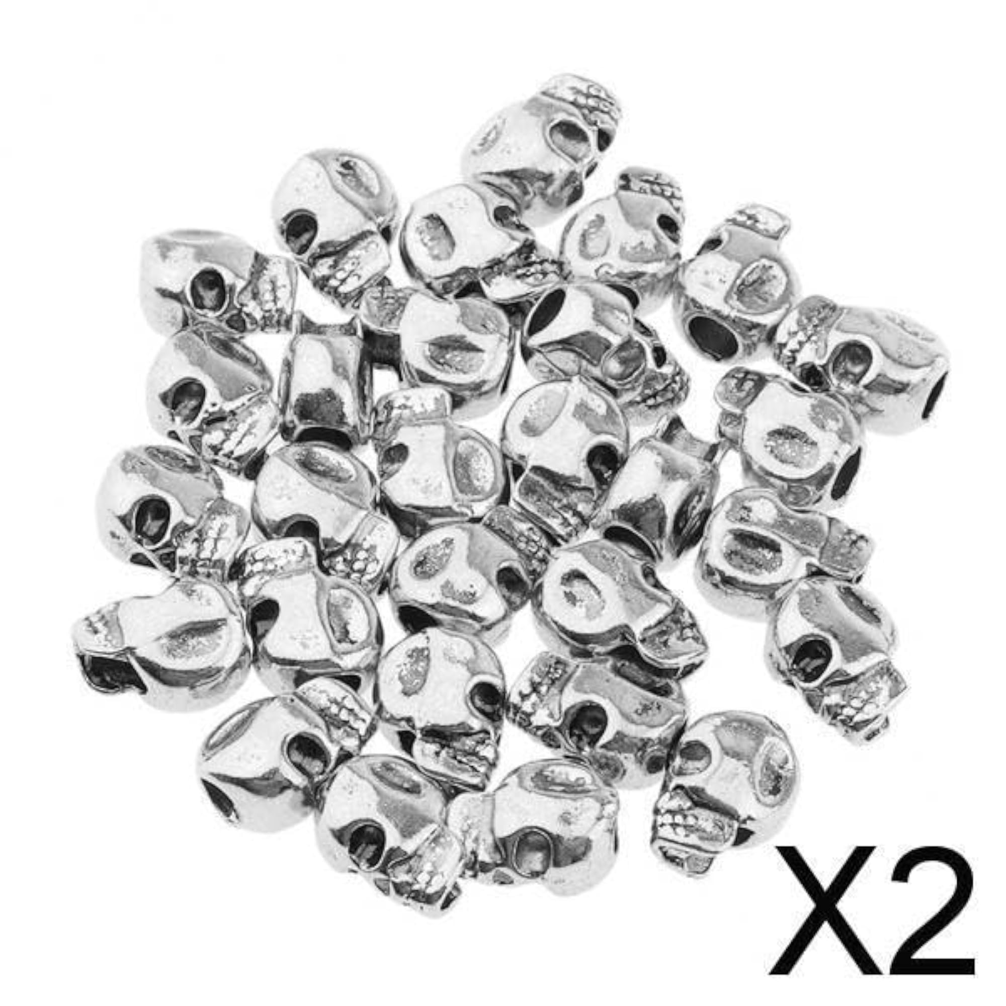 2x30x Skull Dreadlock Hair Beads Hair Braid Rings